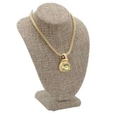 Brown Burlap Jewelry Necklace Display Bust, 6-1/4