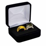 Black Velvet Dual Jewelry Ring Gift Boxes, Holds 1 - 2 Rings