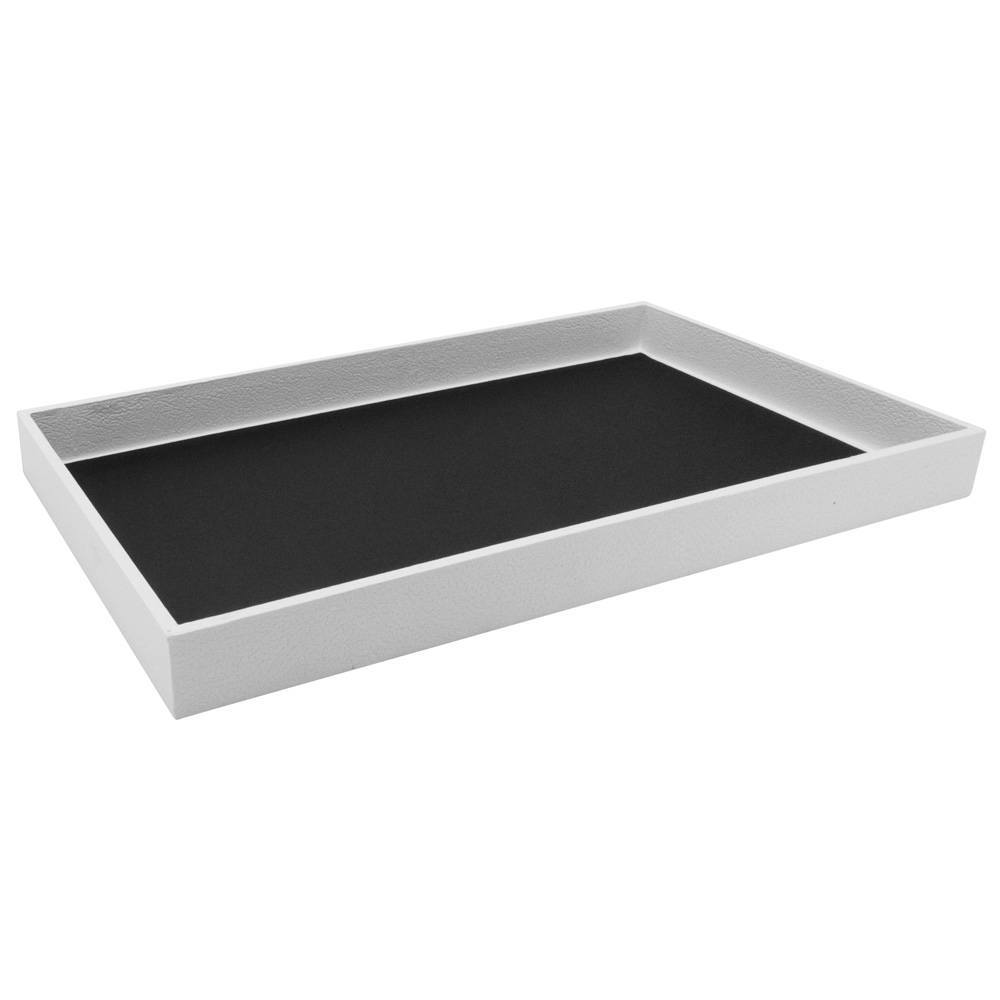 White Leatherette Wrapped Jewelry Tray-1