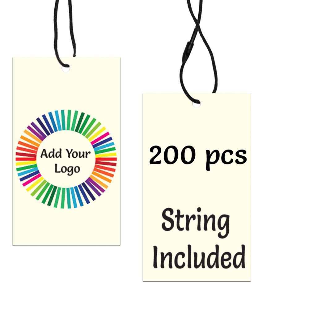 Ivory Custom Printed Hanging Hole Clothing Shopping Tags