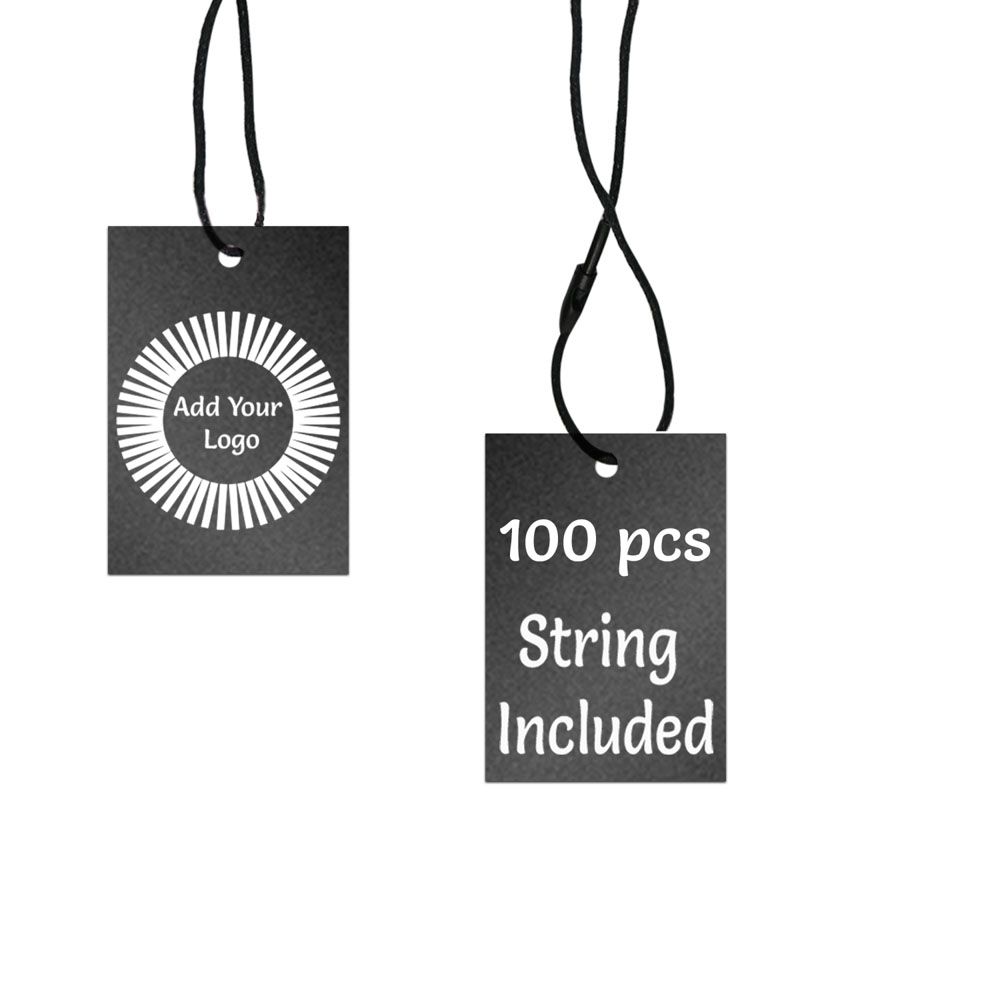 Shimmer Black Custom Hang Tag Square - 1-1/4