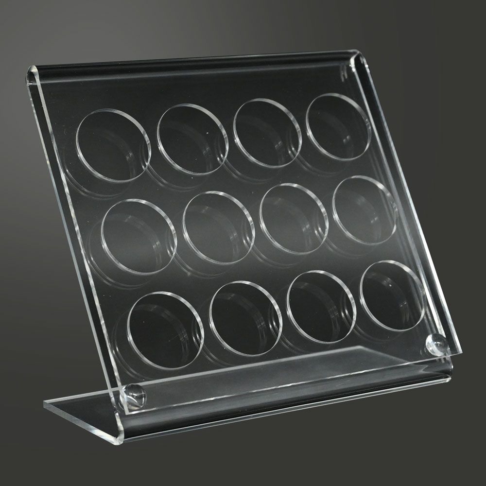 Clear Acrylic 12 Compartment Gemstone Jar Holder