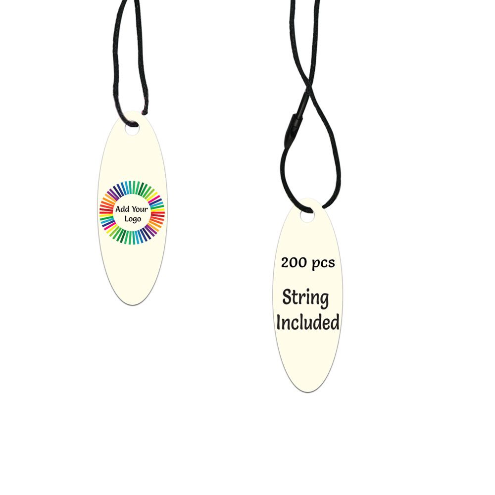 Ivory Custom Hang Tag- Oval - 1-3/4