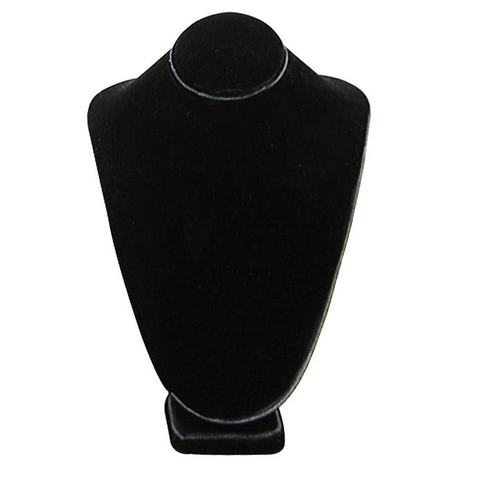 Black Velvet Jewelry Necklace Display Bust, 7-1/2