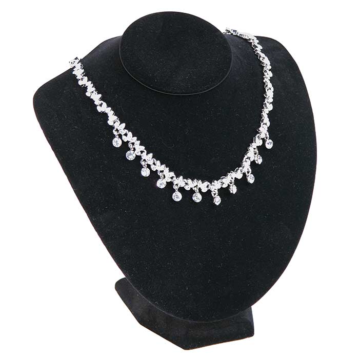 Black Velvet Wide Jewelry Necklace Display Bust, 8