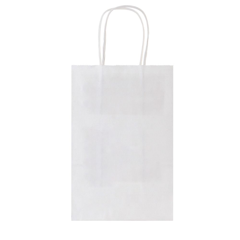 Custom Printed White Kraft Paper Shopping Bags