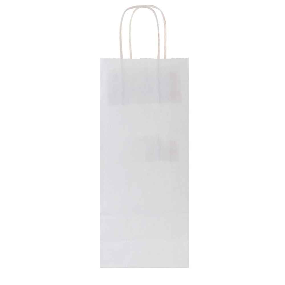 Custom White Kraft Paper Wine Shopping Bags