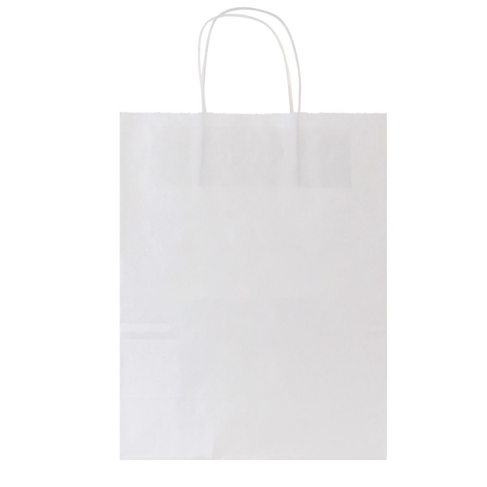 Custom White Kraft Paper Shopping Bags