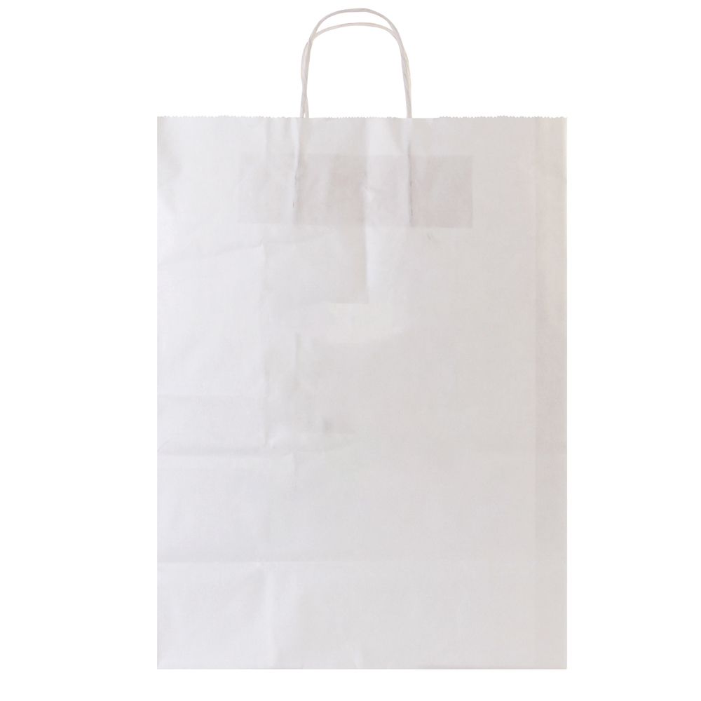 Custom Printed White Kraft Paper Shopping Bags with Handles