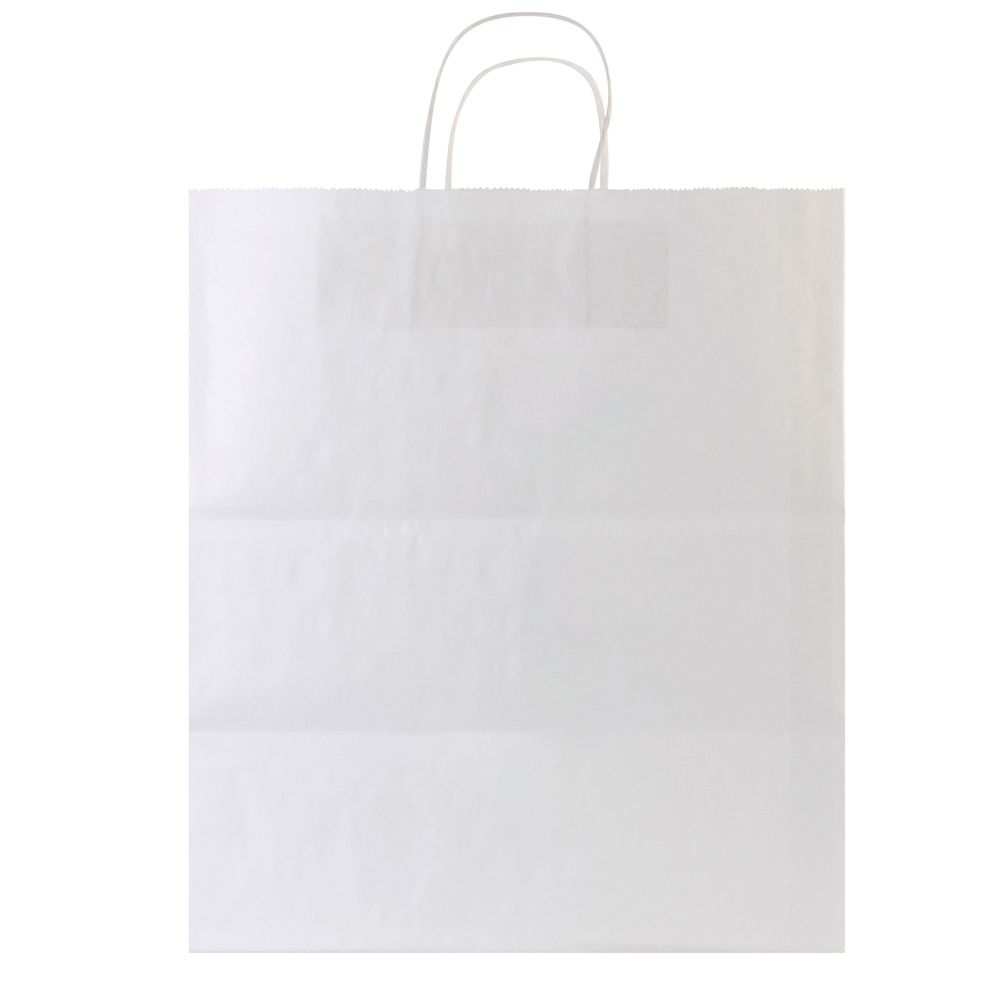 Personalized Large White Kraft Shopping Bags with Handles