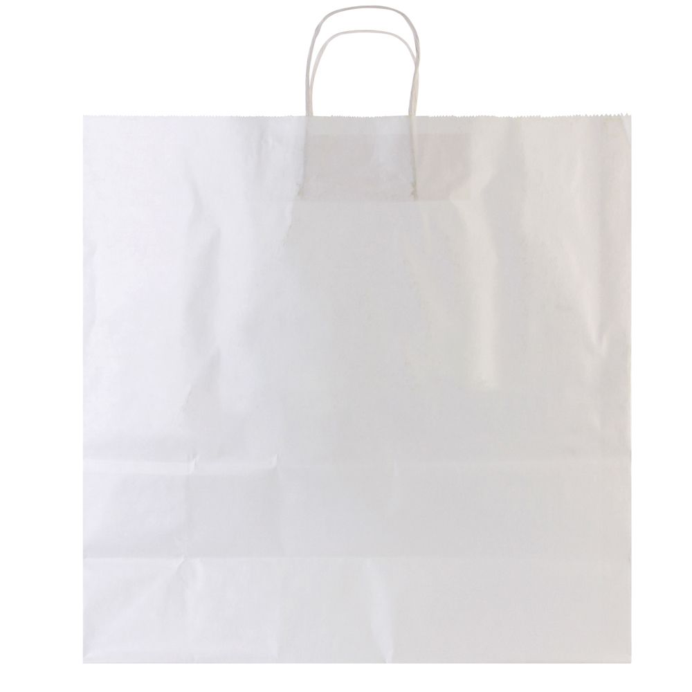 Personalized Large White Kraft Paper Shopping Bags