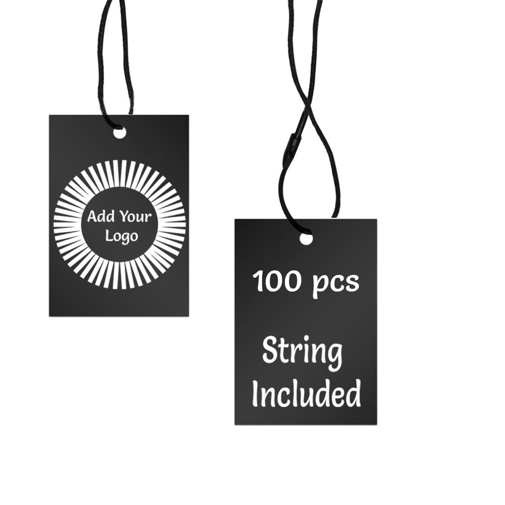 Matte Black Custom Hang Tag Rectangle - 1