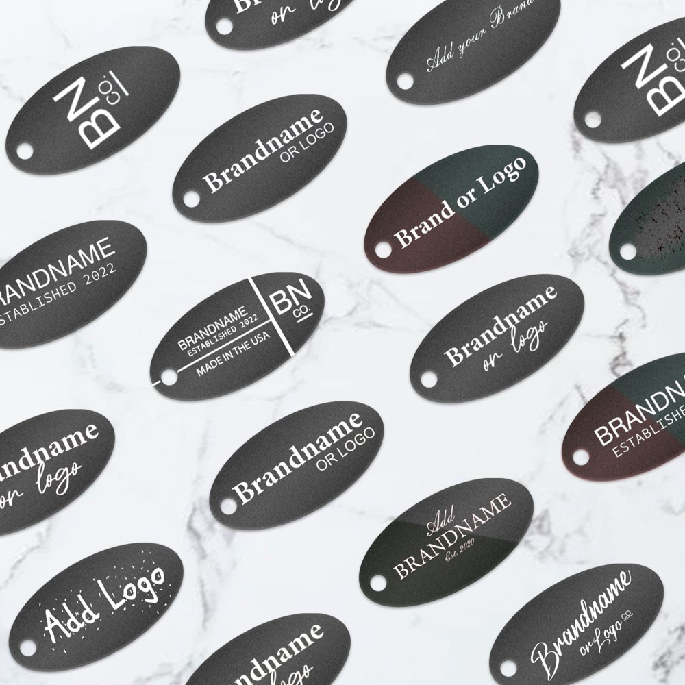 Shimmer Black Custom Hang Tag - Oval - 1