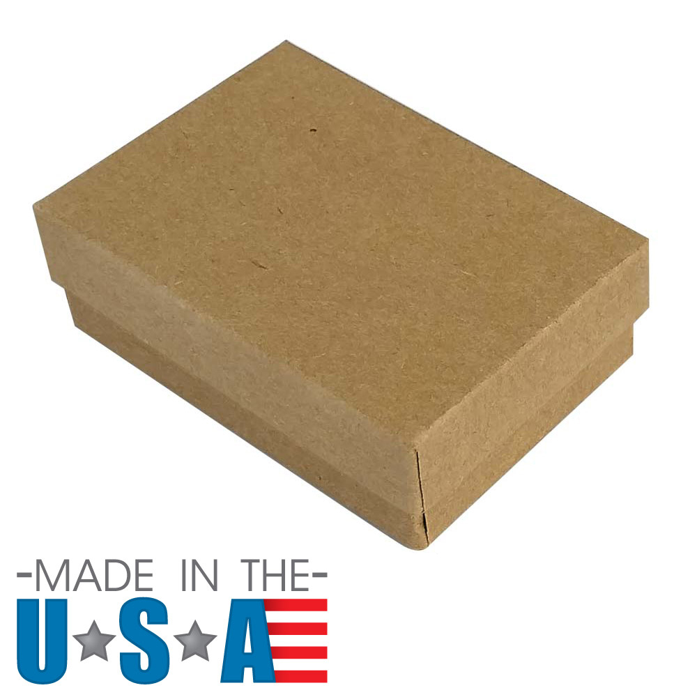 Premium Brown Kraft Paper Cotton Filled Jewelry Gift Boxes #21
