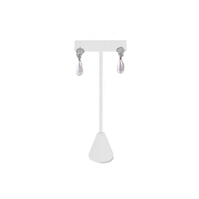 White Leatherette Jewelry Earring T Stand, 5-3/4