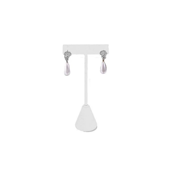 White Leatherette Jewelry Earring T Stand, 4-3/4