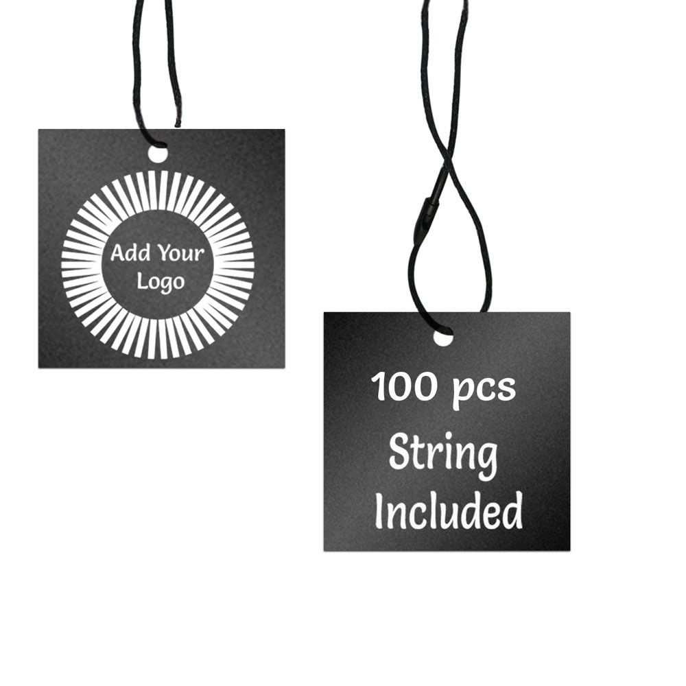 Shimmer Black Custom Hang Tag Square - 2