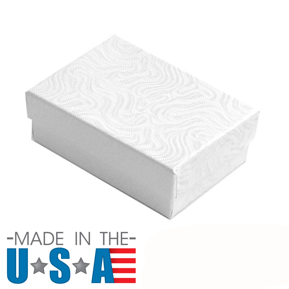 Premium Swirl White Cotton Filled Jewelry Packaging Boxes #32