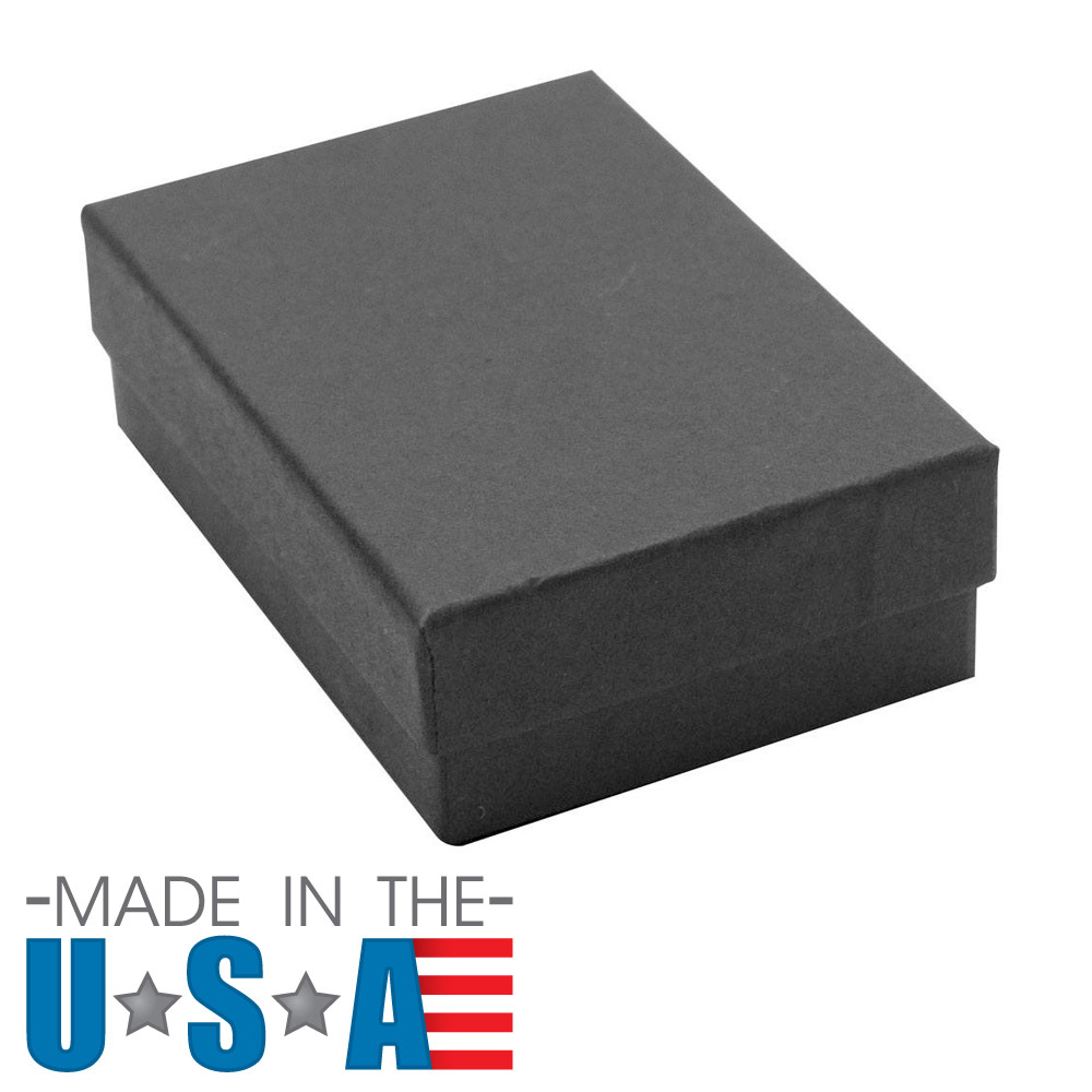 Premium Matte Black Paper Cotton Filled Jewelry Gift Boxes #32