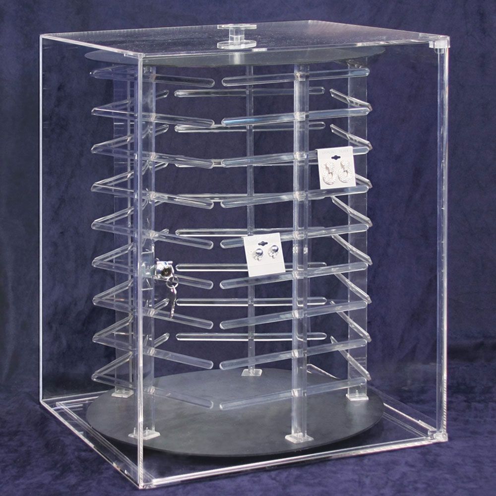 Large Acrylic Rotating Earring Card Display Case