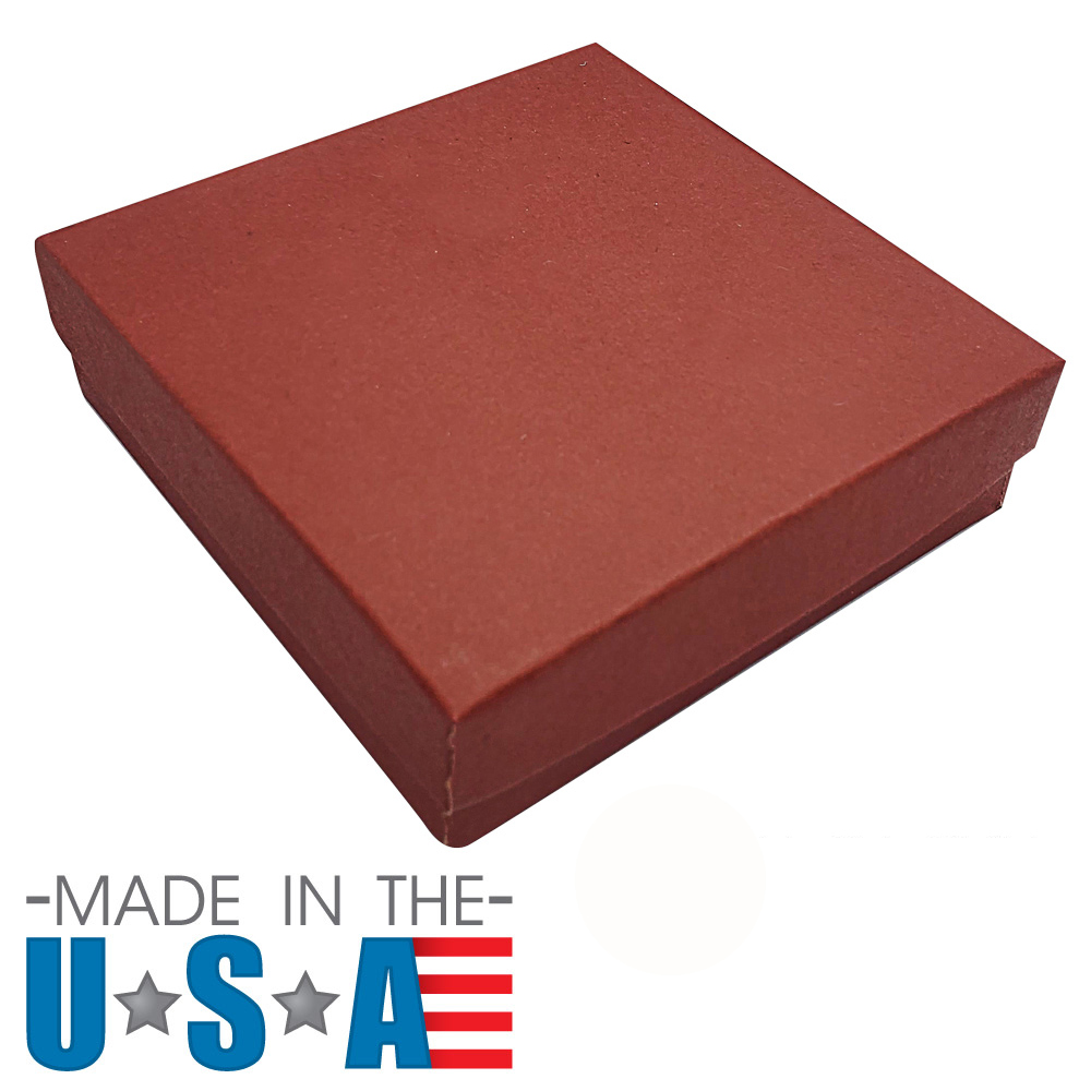 Premium Brick Red Cotton Filled Jewelry Gift Boxes #33