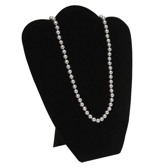 Black Velvet Jewelry Necklace Display Easel, 10-7/8