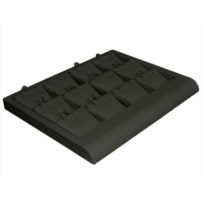 Black Leatherette Jewelry Earring / Pendant Display Tray