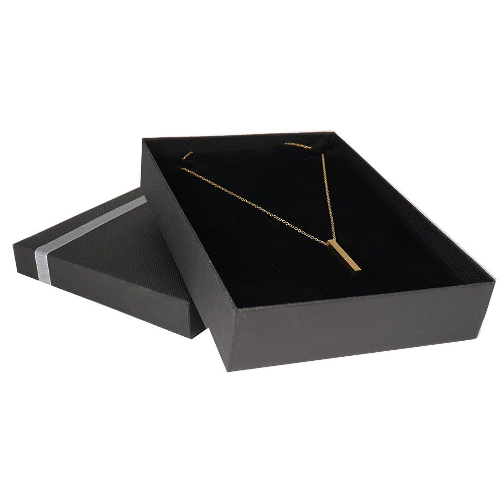 Black Paper Silver Bow-Tie Jewelry Necklace Boxes