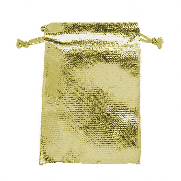 Metallic Gold Drawstring Gift Pouches, 1-3/4