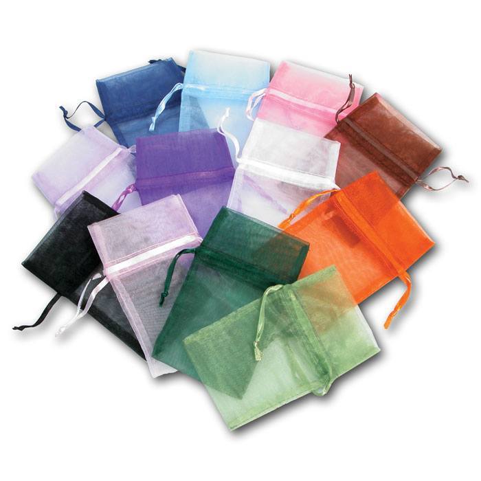 Assorted Color Organza Drawstring Gift Pouches, 4