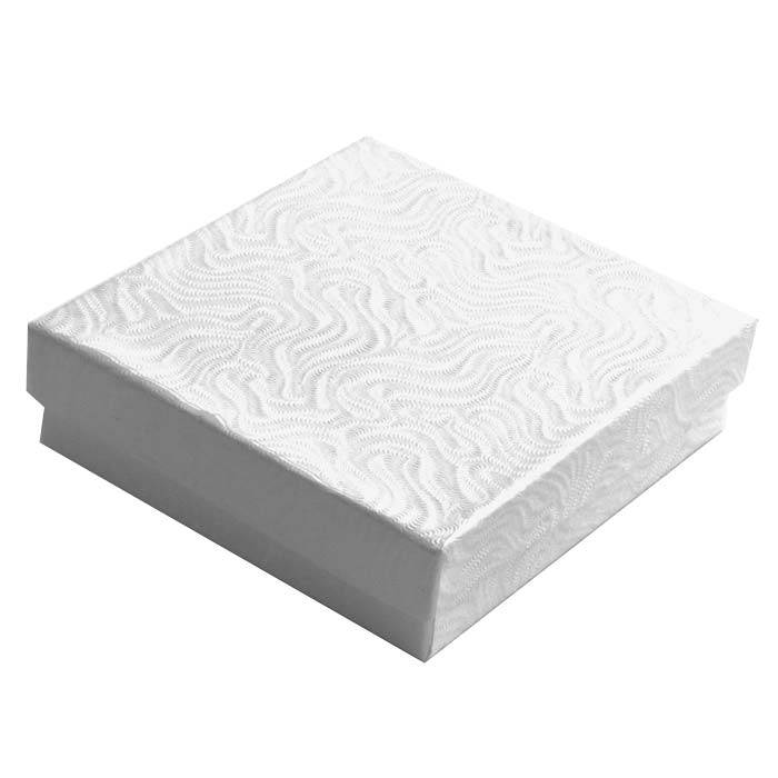Swirl White Paper Cotton Filled Jewelry Gift Packaging Boxes #33