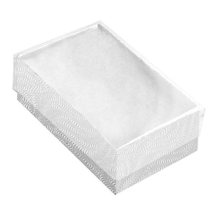 Swirl White Clear-View Lid Cotton Filled Jewelry Gift Boxes #21