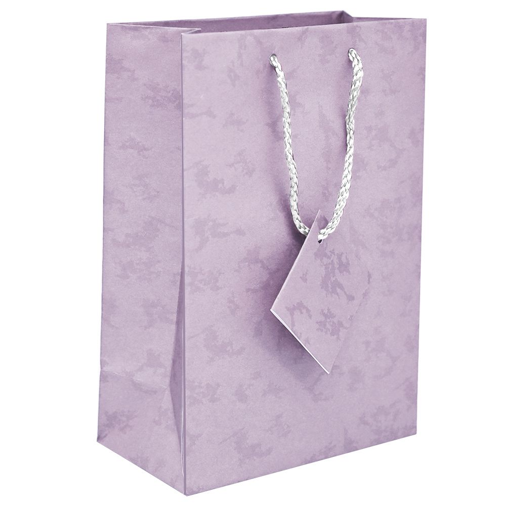Lavender Paper Tote Gift Shopping Bags, 4-3/4