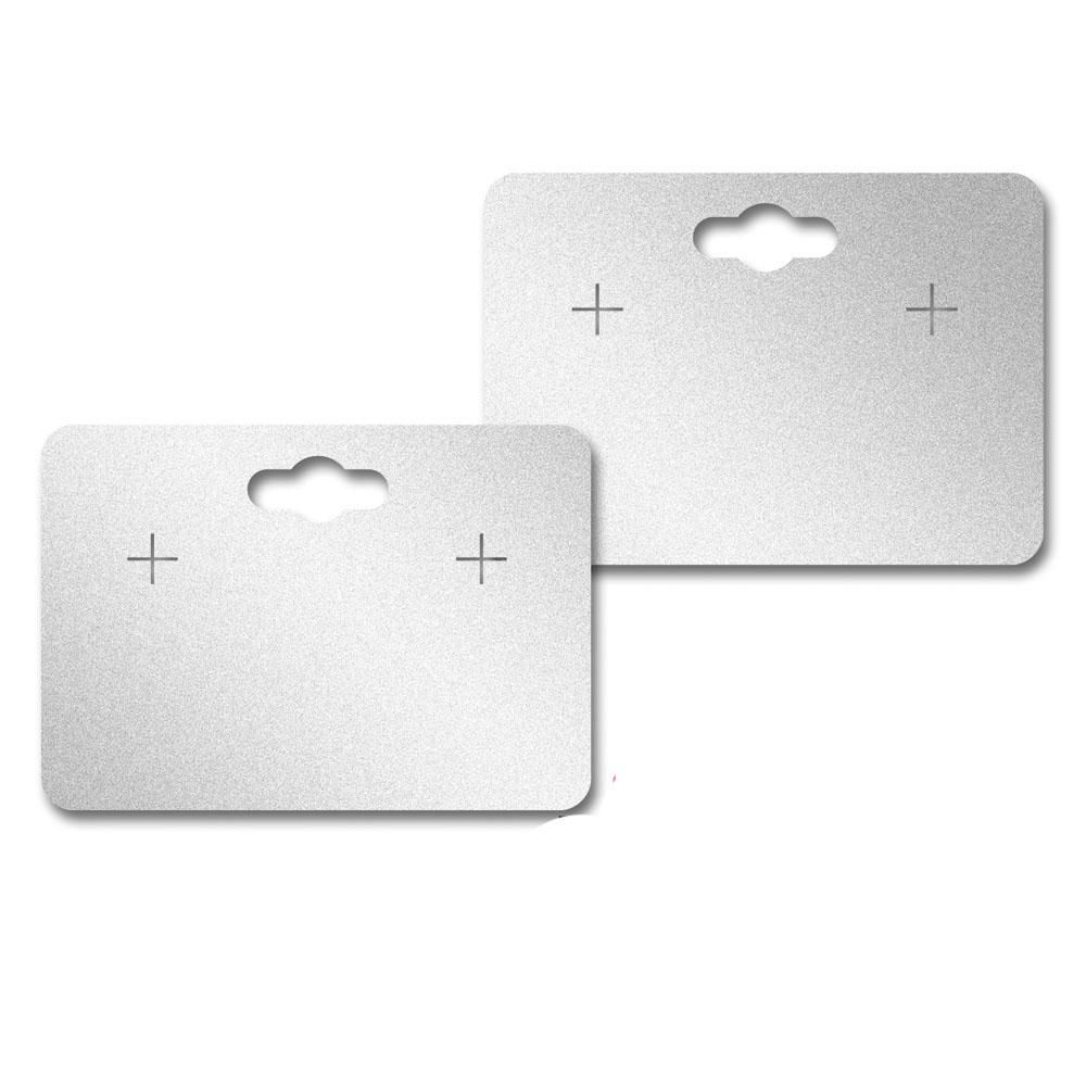 Shimmer Silver Earring Card With Keyhole 1-3/4