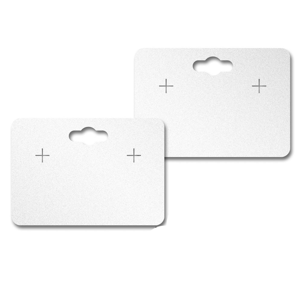 Shimmer White Earring Card With Keyhole 1-3/4