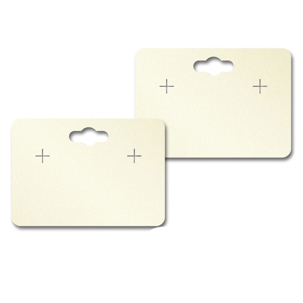 Shimmer White Gold Earring Card With Keyhole 1-3/4