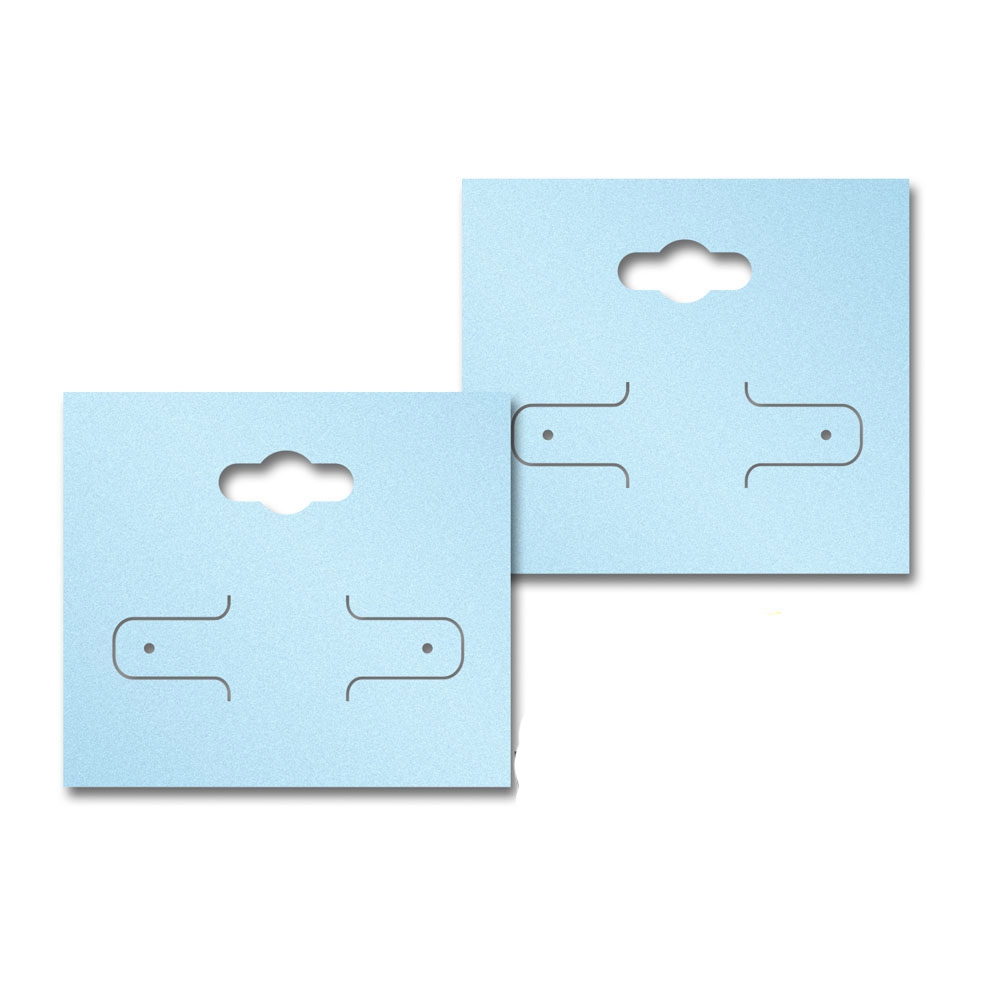 Shimmer Blue Hoop earring Card with Keyhole 2-1/8