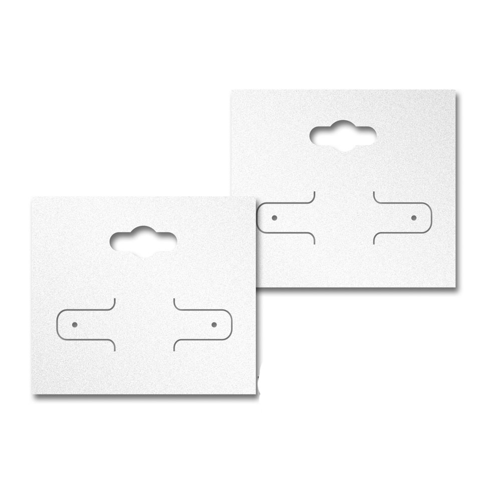 Shimmer White Earring Card With Keyhole 2-1/8