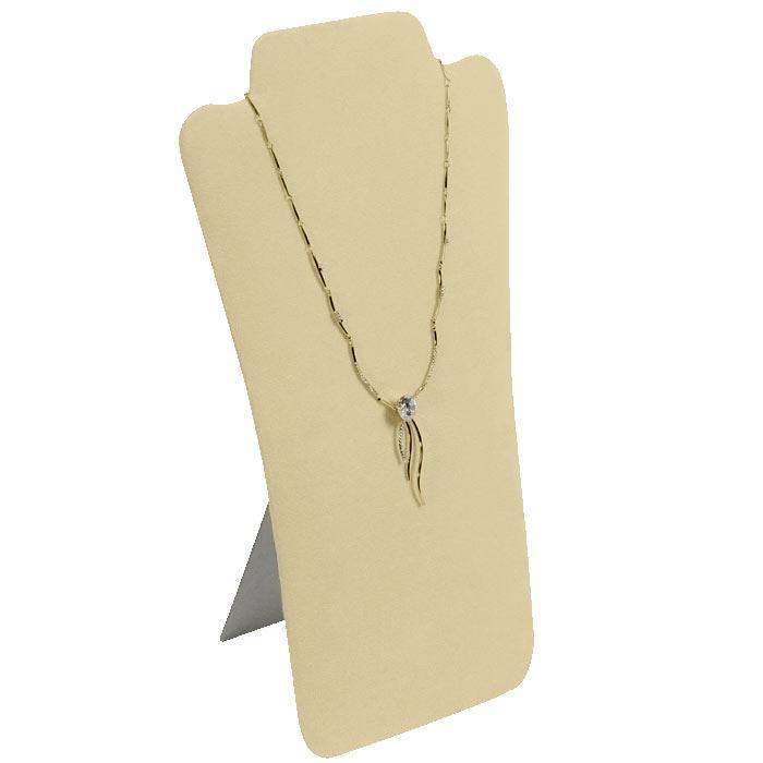 Beige Faux Suede Jewelry Necklace Display Easel, 12-1/2