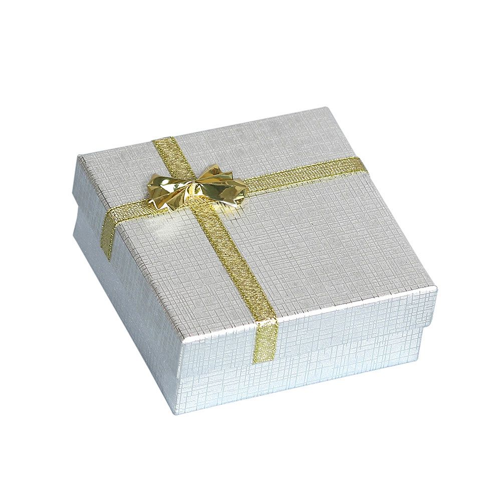 Silver Linen Bow Tie Jewelry Bangle Gift Packaging Boxes