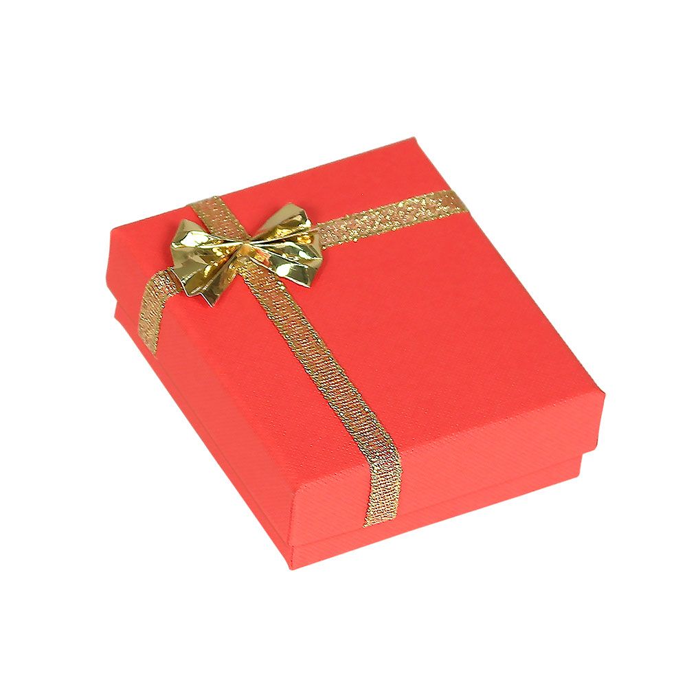 Red Linen Bow Tie Jewelry Pendant or Earring Gift Packaging Boxes