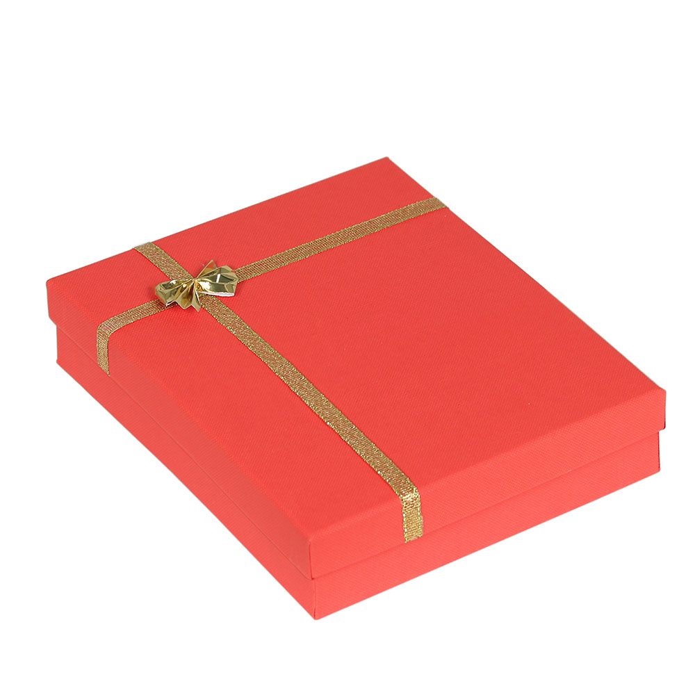 Red Linen Bow Tie Large Jewelry Combination Gift Packaging Boxes