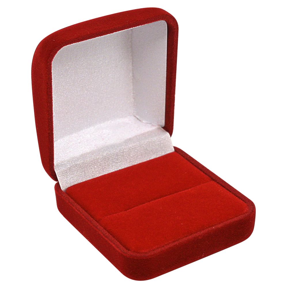 Red Flocked Ring Box