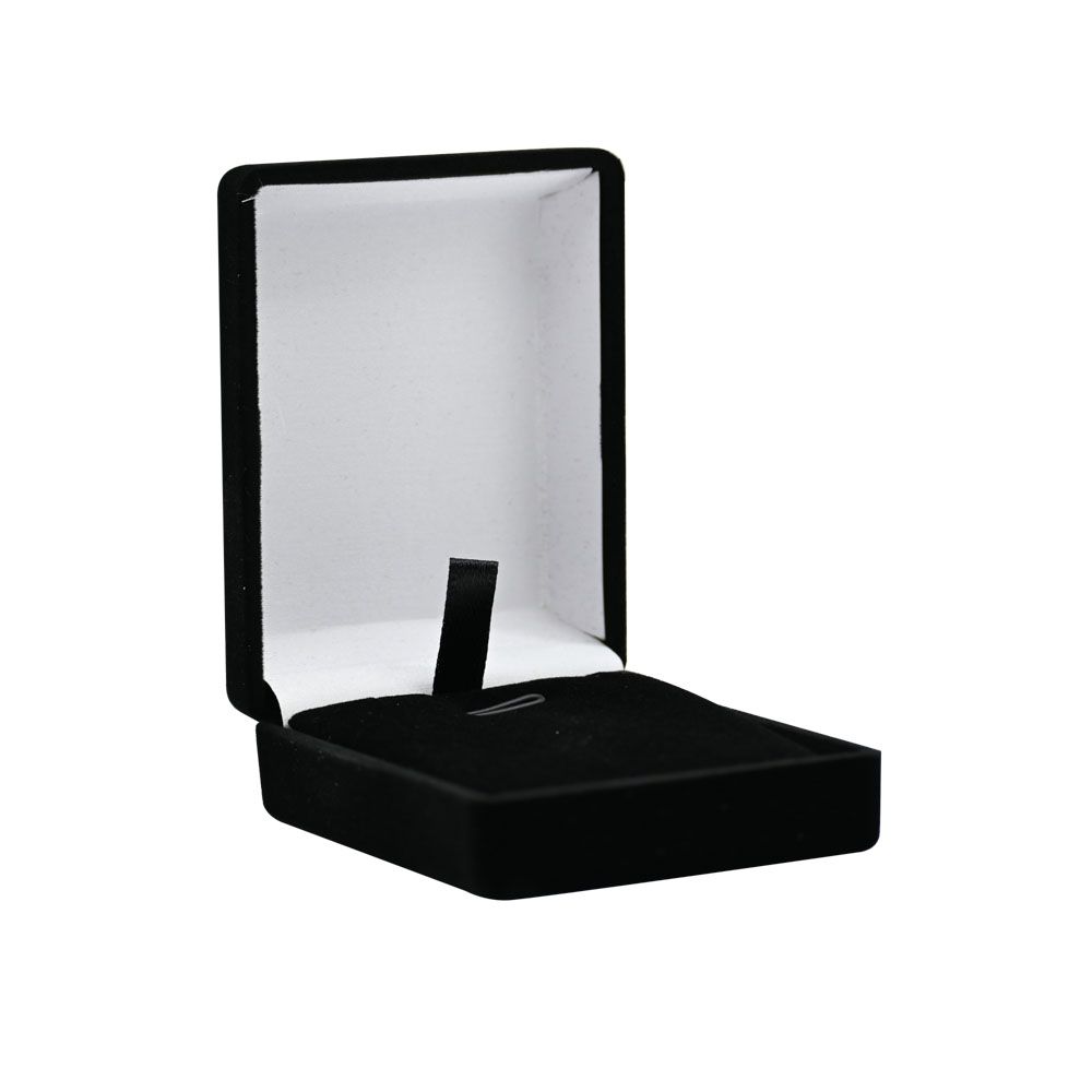 Black Flocked Velour Jewelry Earring or Pendant Boxes