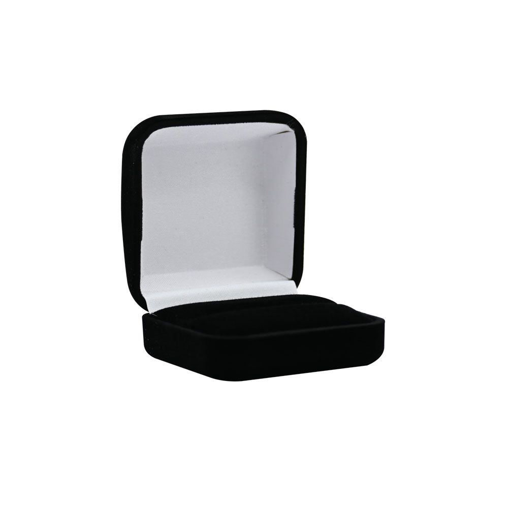 Black Flocked Velour Jewelry Ring Gift Boxes