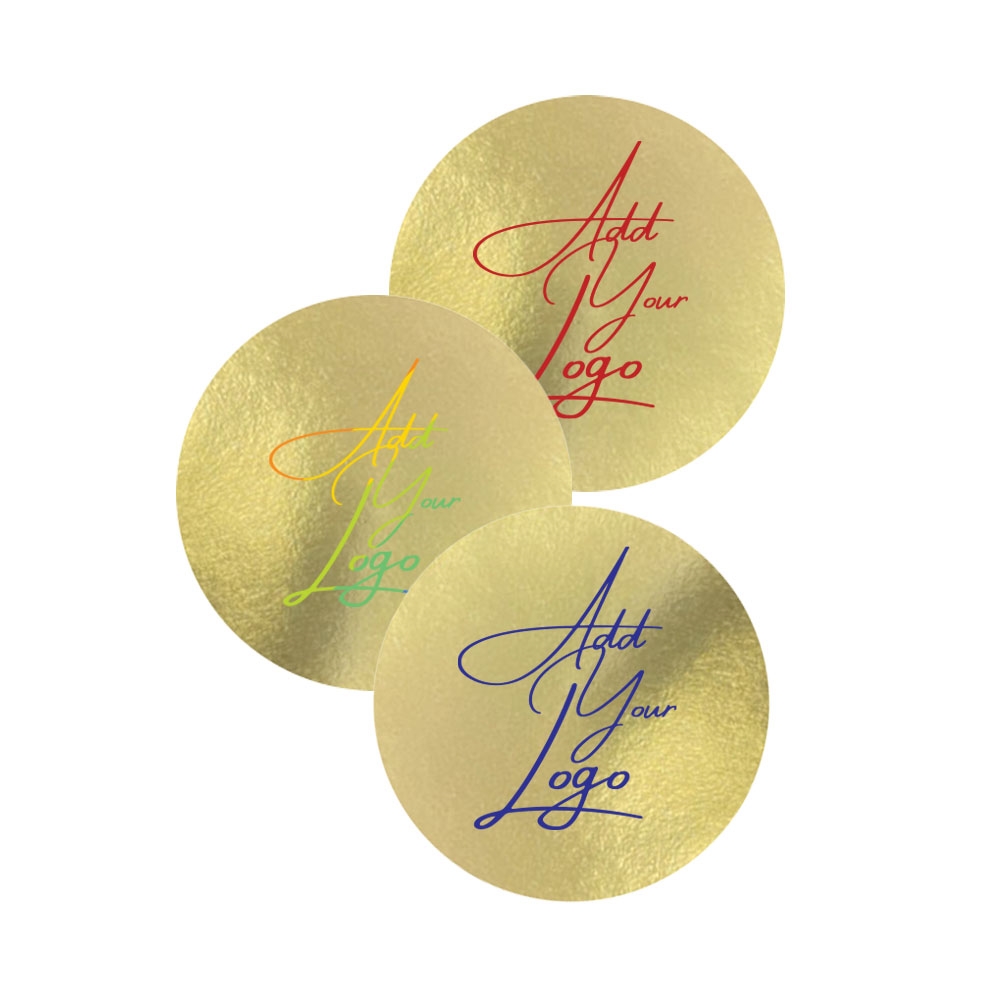 Gold Foil Custom Printed Stickers / Labels 1.5