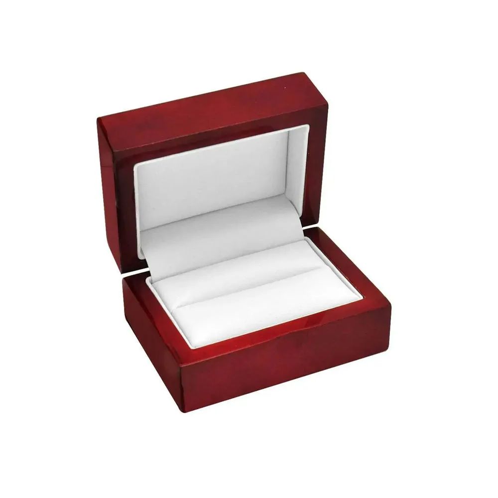 Red Rosewood Dual Jewelry Ring Gift Packaging Boxes, Dome Top