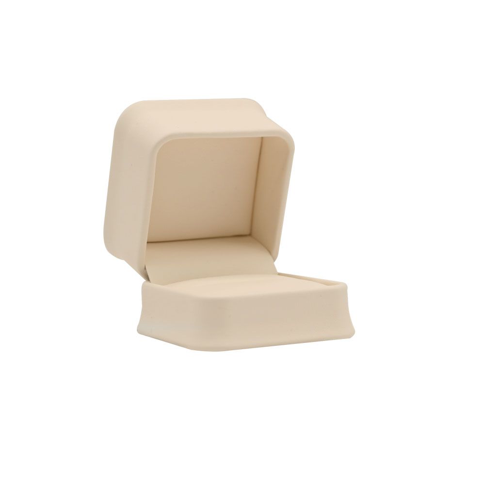 Cream Leatherette Single Ring Jewelry Boxes