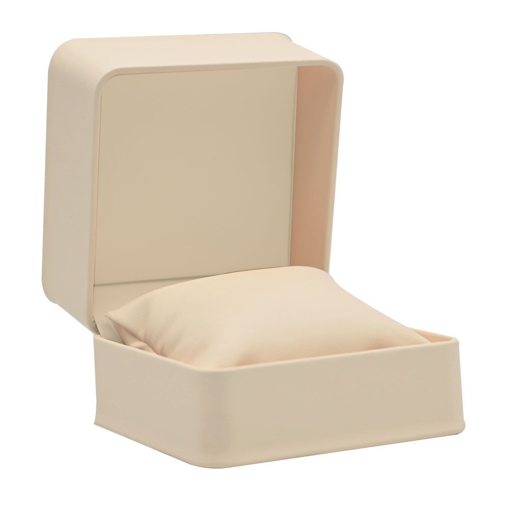 Cream Leatherette Jewelry Watch / Bracelet Pillow Boxes