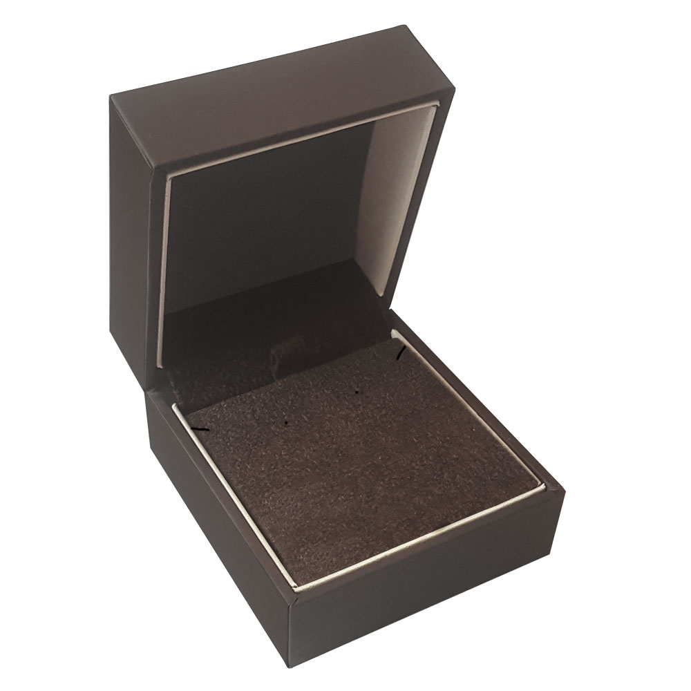 Mahogany Brown Velvet Pendant/Earring Box